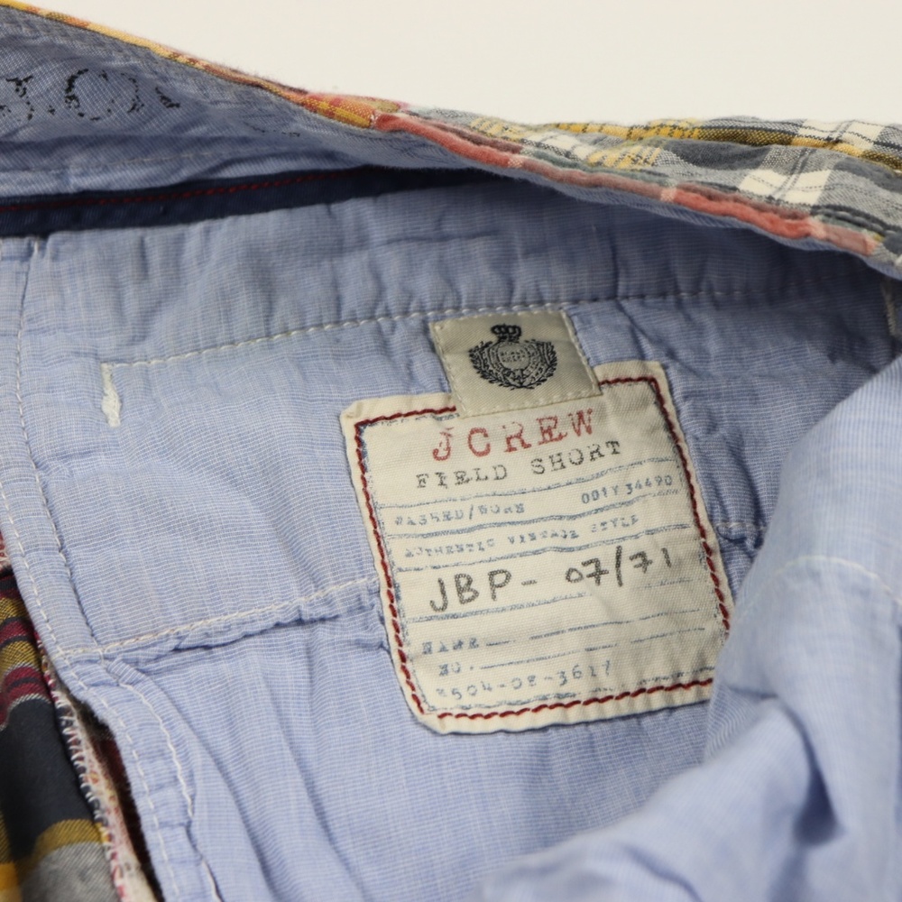 J Crew Multi-Color Patch Work Field Shorts Size 33 - image 4